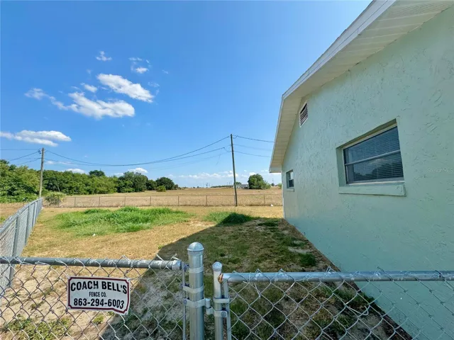 Partial fenced in yard