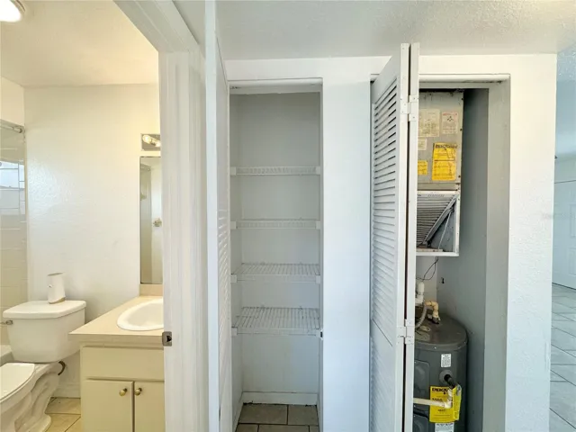 Linen closet off bath