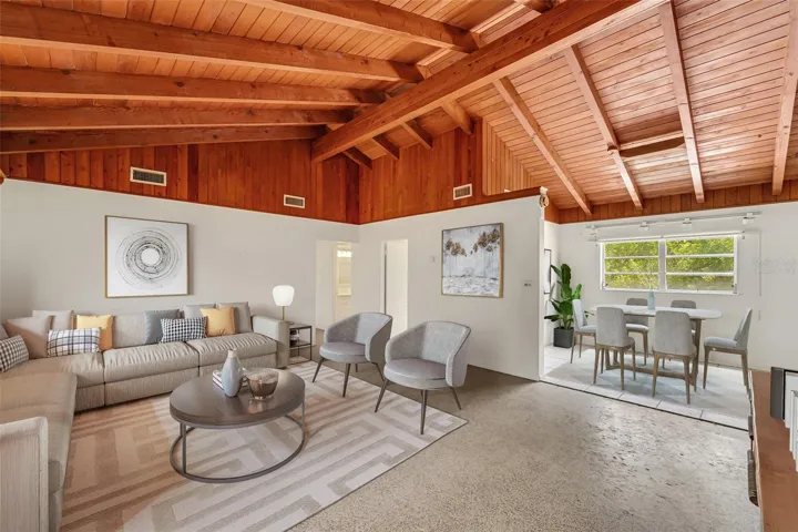 Living rm and Dining rm virtually staged