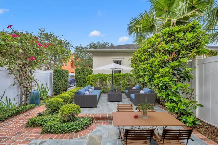 Virtually staged outdoor space