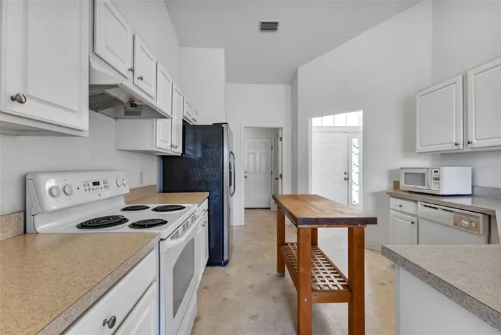 Plenty of cabinets and counter space.