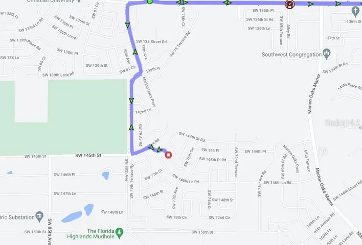Map of Route to property