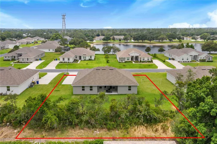 Aerial Lot Lines from Rear