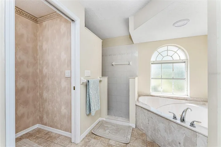 Master Bath Walk In Shower And Soaking Tub.