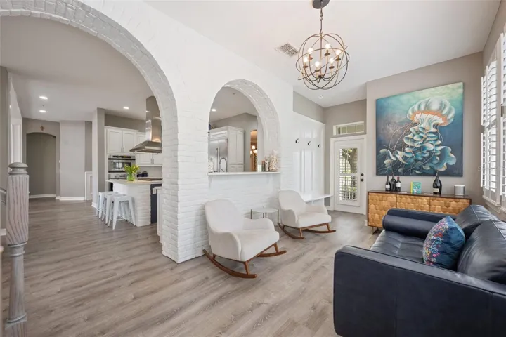 Sitting area adjacent to kitchen