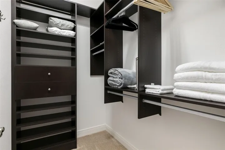 Closet system in upper level bedrooms