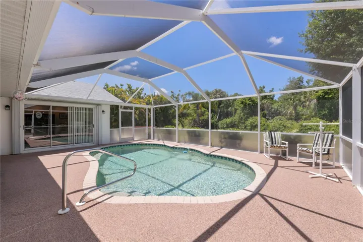 Check out this pool deck! PRIVATE back yard!