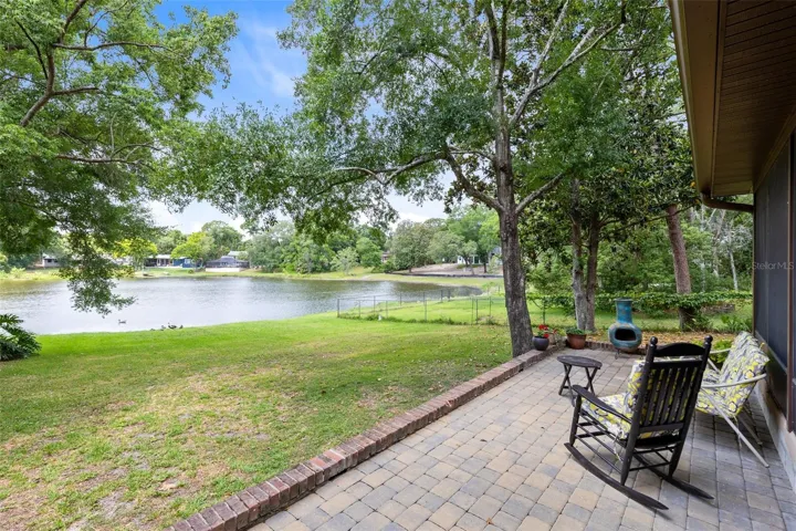 Huge lakefront yard with paver patio!
