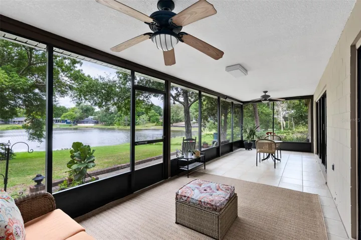 Lake views from covered and screened patio!