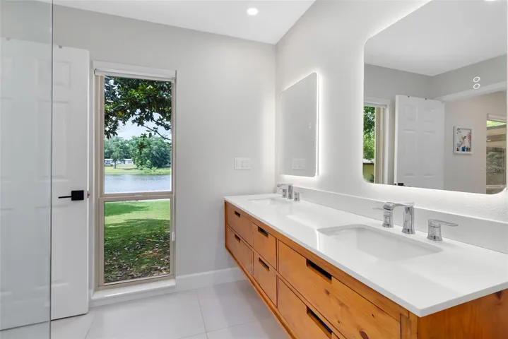 Lake views from primary bath!