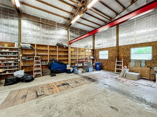 Work pit under wood planks