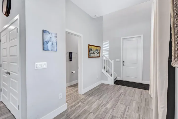 Hallway with the half-bath