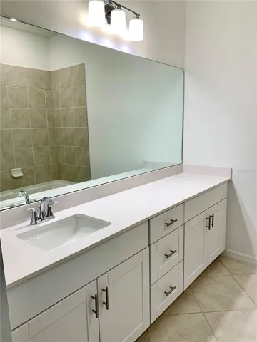 Secondary Bath Vanity with Premium White Cabinets