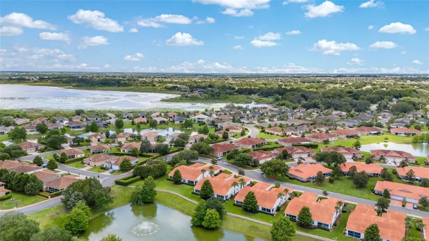 Ariel View of home backing up to the pond