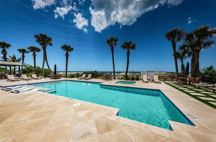 ... Looking Due West Over the NEW Pool & New Spa at The Gulf.. Water Temp 84 Degrees.. Just Wonderful..