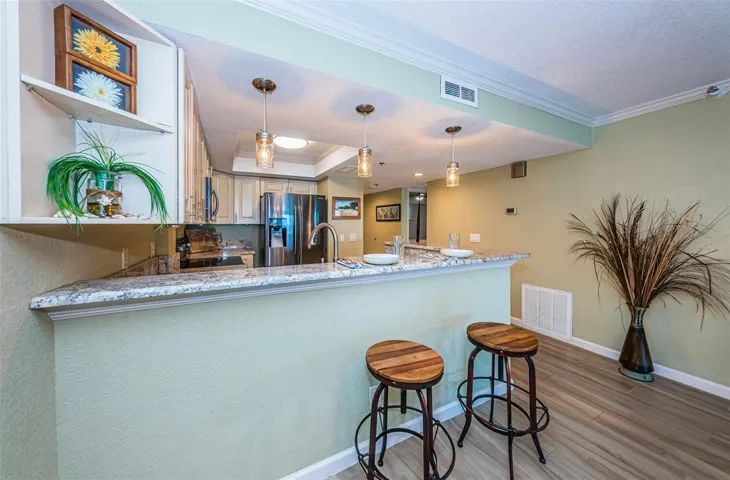 ... Clean Design for Kitchen. Solid Wood Cabinetry - Granite Counter Tops - New Lighting Stainless Appliance Package.. Shot from Left..