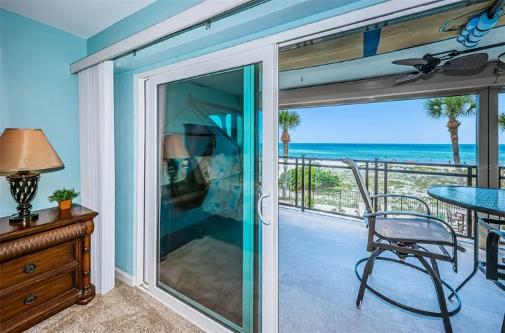 .. New - High Impact Sliders on all Openings including Master Bedroom. Large 26 ' x 10 ' Gulf Front Finished Balcony to Enjoy.  Electric Storm Shutters across Entire Balcony for Easy Shutdown..