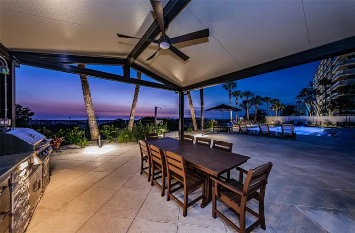 ... Night Shot of Outdoor Amenities  Looking Towards Sunset.