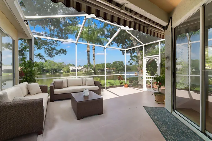 screened patio staged