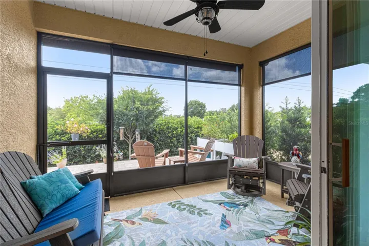 Screened Lanai w/Solar Shades & Upgraded Ceiling Fan