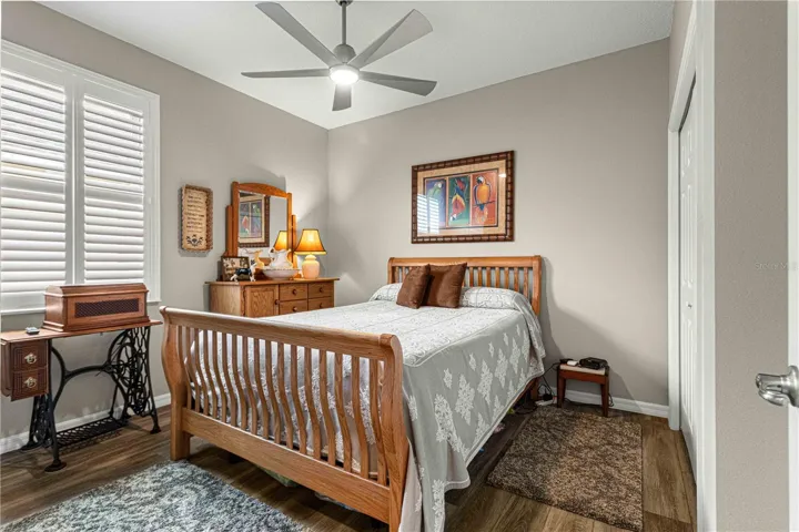 Guest Bedroom w/Upgraded Fan & Planation Shutters