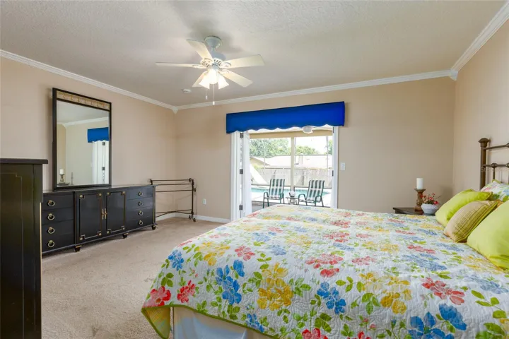 Master Bedroom with French Doors to Pool