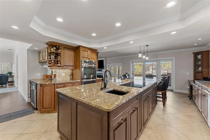 kitchen with large island