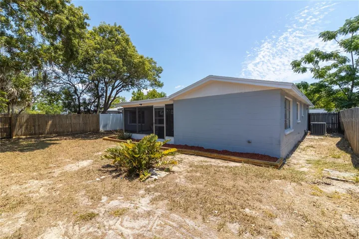Fenced-in back yard