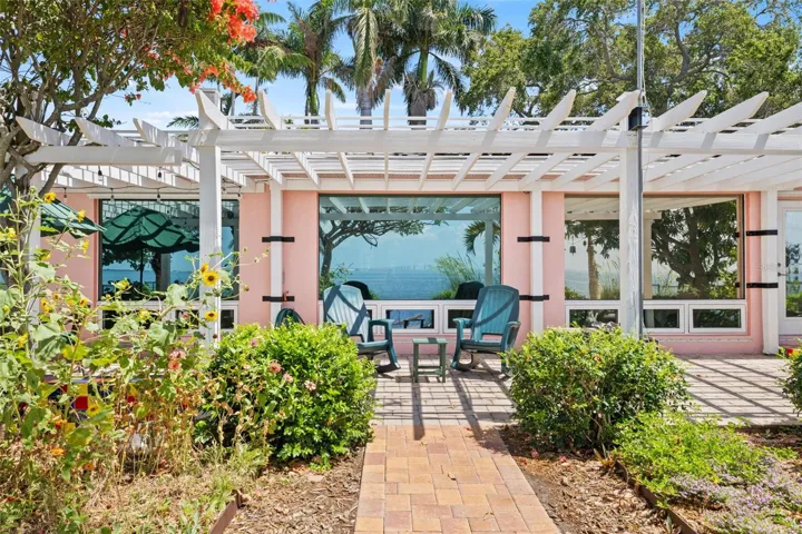 A raised butterfly garden for nature lovers. And wait, is that the Skyway Bridge reflected in the window? Wow!