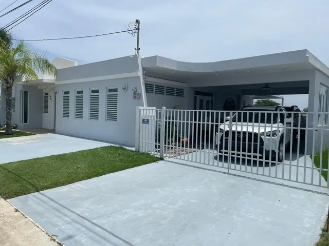 Front view with carport