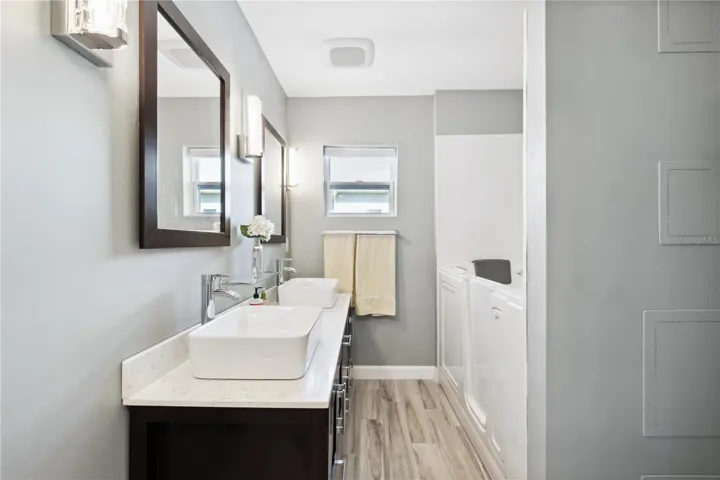 Guest Bath with Walk-in Hydro-massaging Bathtub