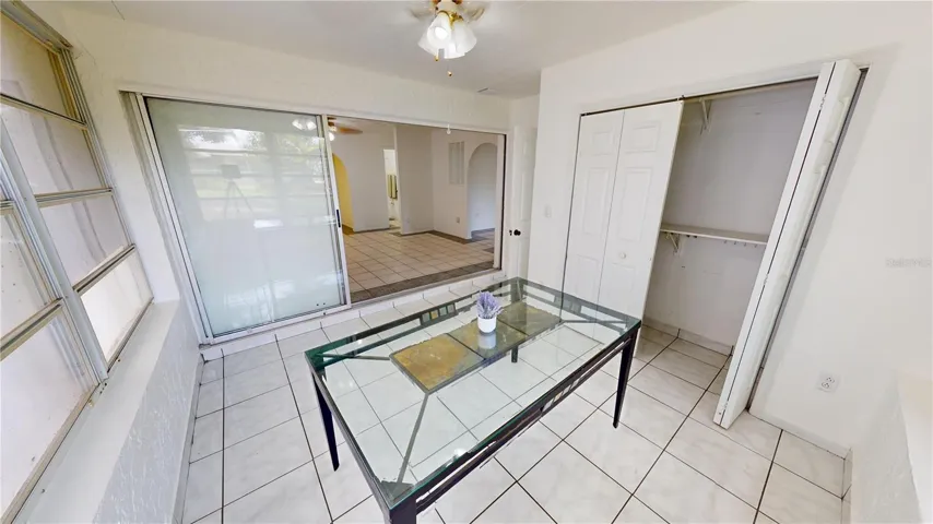 Flex room with closet off living room and lanai