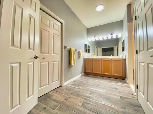 Master Bath Area with Tile Plank Flooring