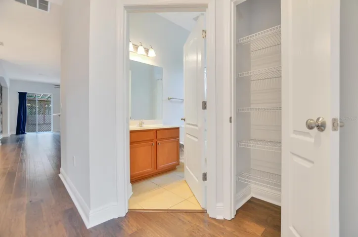 downstairs full bath for guests and 2nd bedroom
