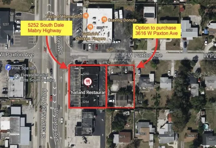 Aerial of Restaurant and 3616 W Paxton Av