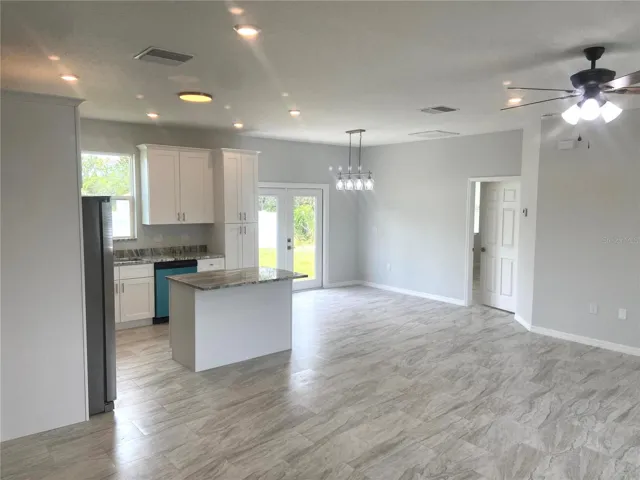 great room to open kitchen