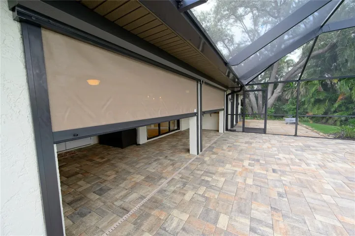 Storm Smart motorized patio roll downs