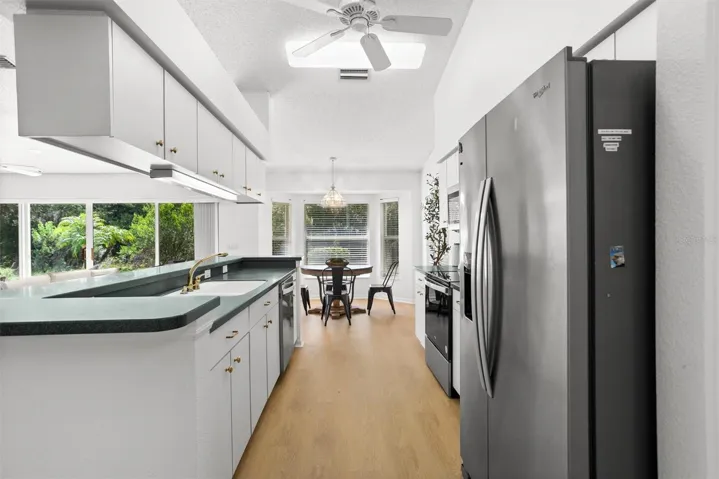 View from laundry room into kitchen