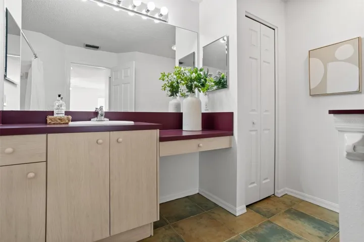 Master Bath With Vanity and Linen Closet