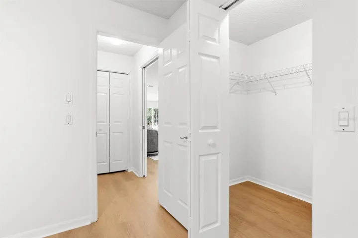 View into hallway from guest bedroom