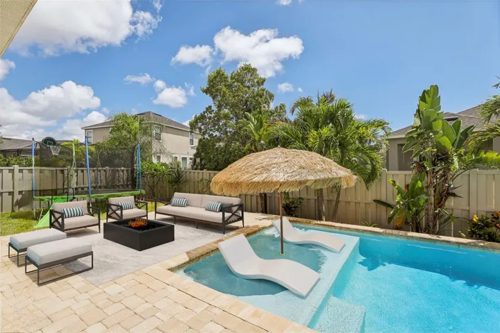 Virtually Staged pool deck