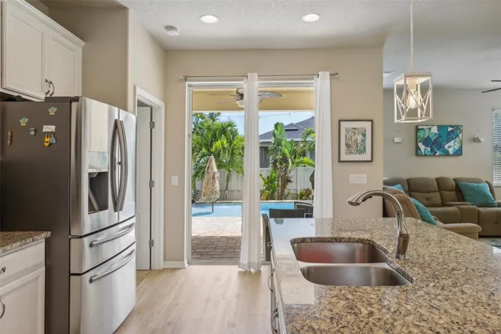 Pool views from the kitchen
