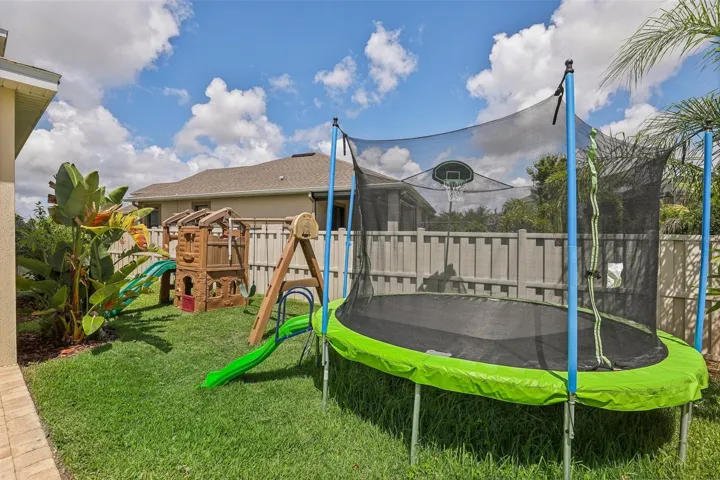 Large side yards with plenty of space for activities, Playsets, trampolines. So much room for activities!