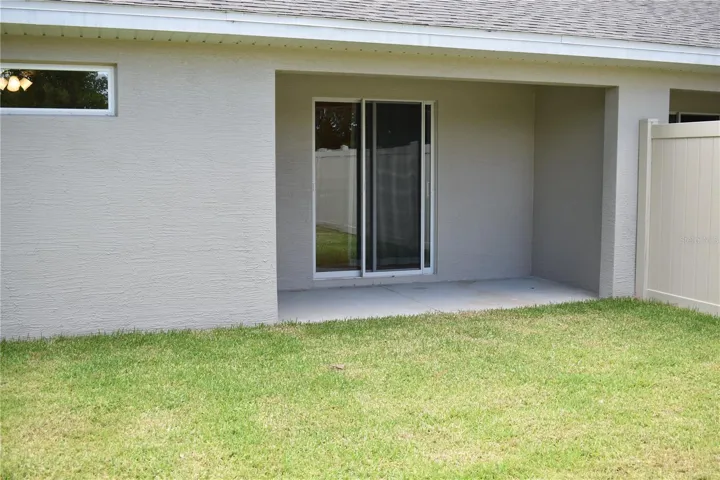 Private patio outside kitchen