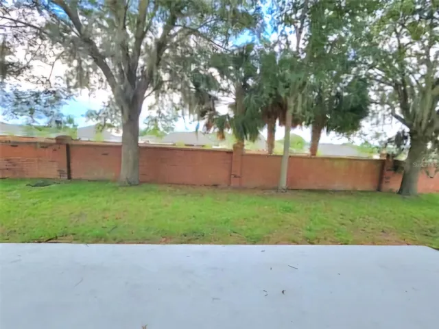 Fenced backyard