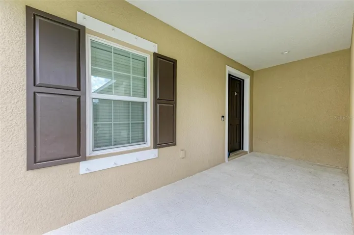 Front entrance with covered area to protect deliveries