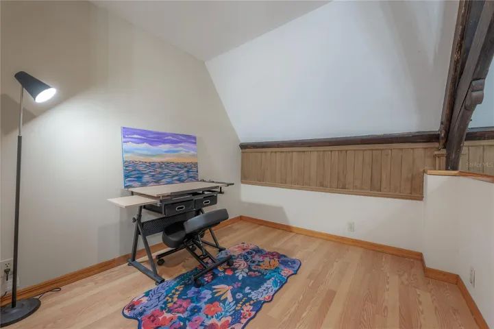 Upstairs loft, library/reading room, play area.