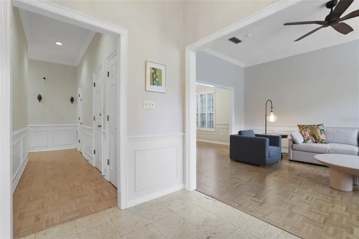 Central hall and living room off foyer