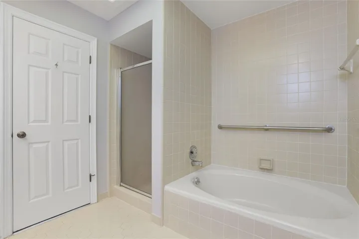 Primary bath with separate shower and garden tub