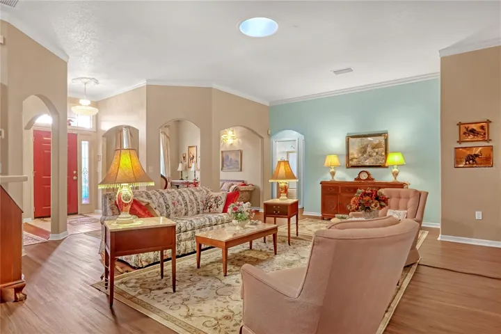 Great room/family room with access to the back porch